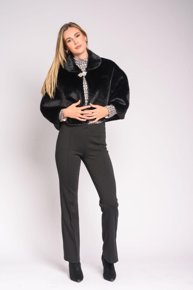 Contempo Fur Brooch Cape