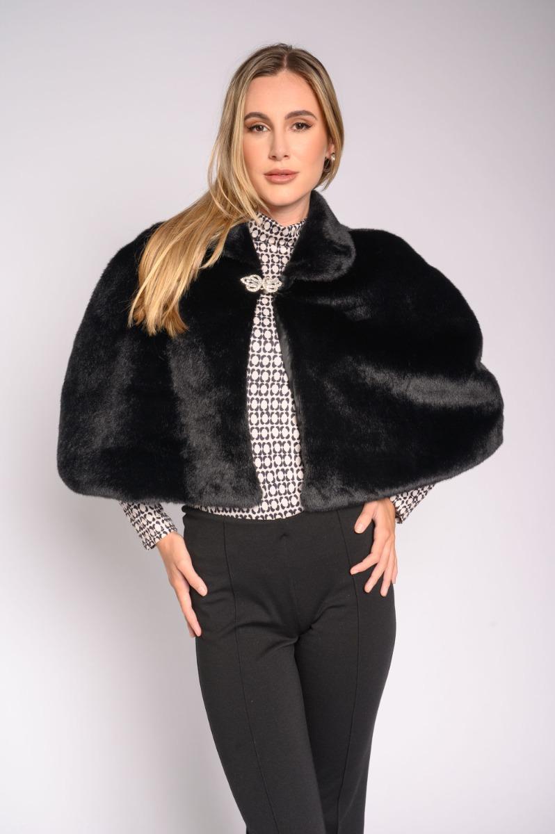 contempo Fur Brooch Cape