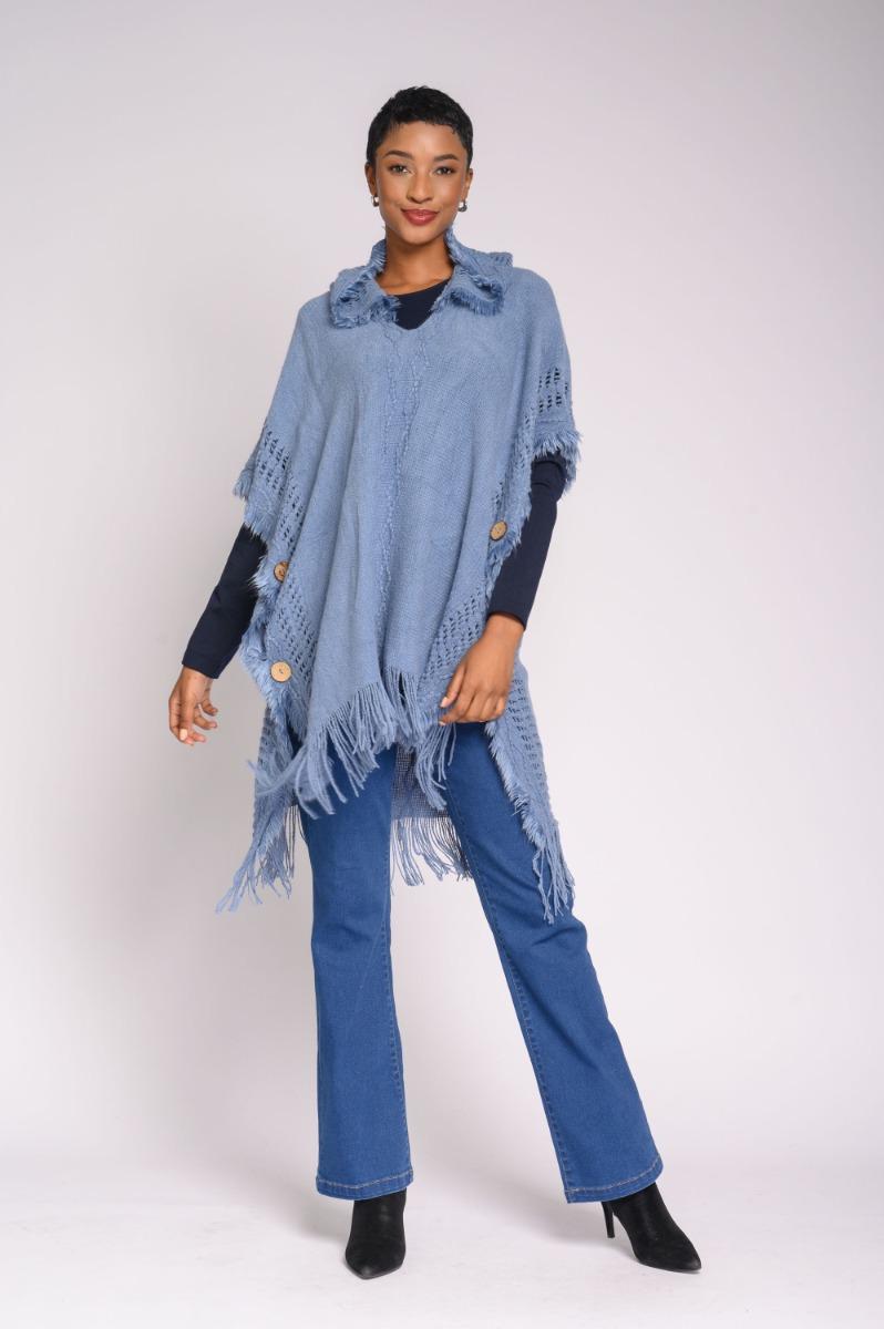 Contempo Hoodie Tassel Poncho