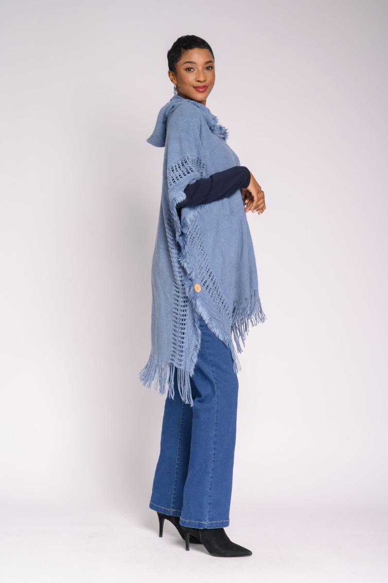 contempo Hoodie Tassel Poncho