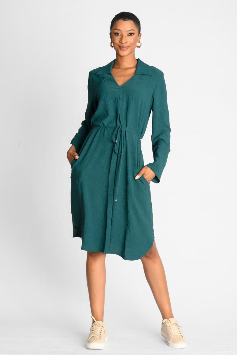 contempo Long Sleeve Pocket Dress