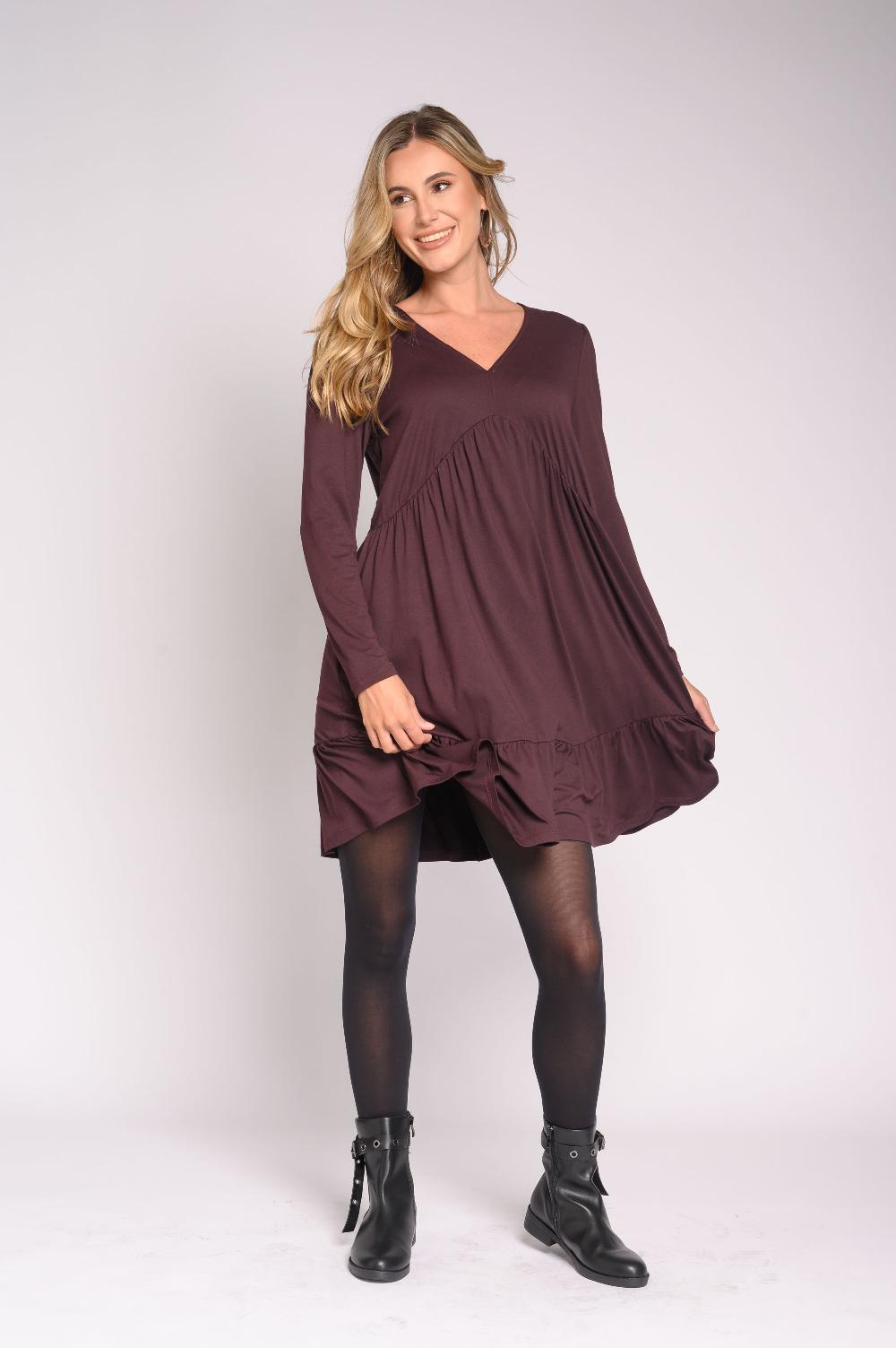 Contempo Ls Dress Knit Plain