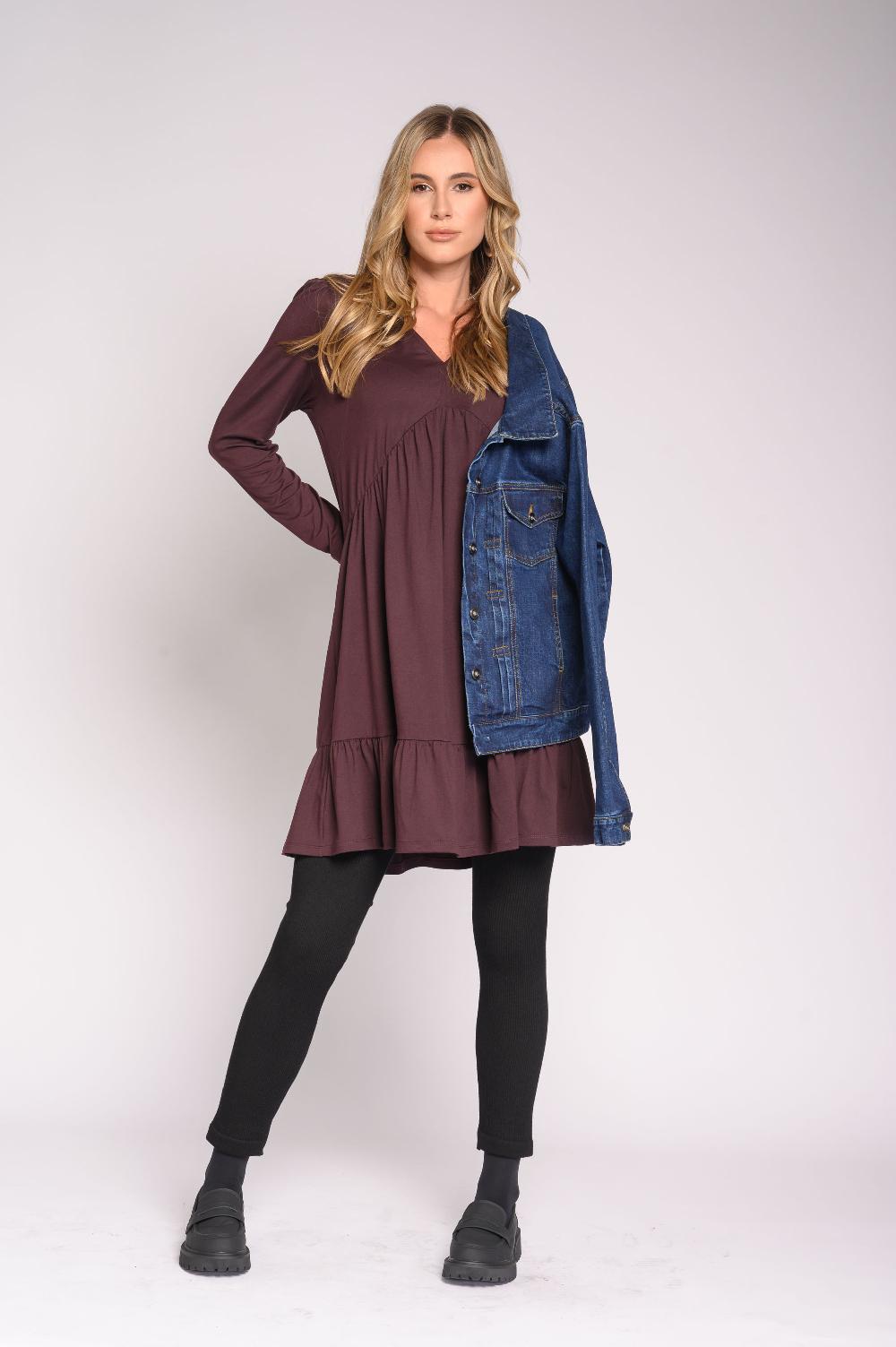 contempo Ls Dress Knit Plain