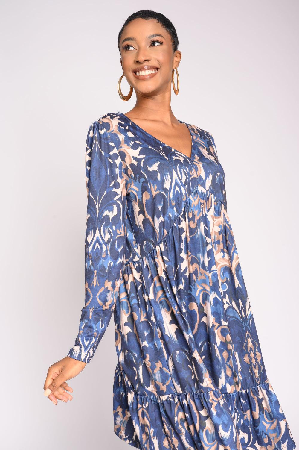 Contempo Ls Dress Knit Print