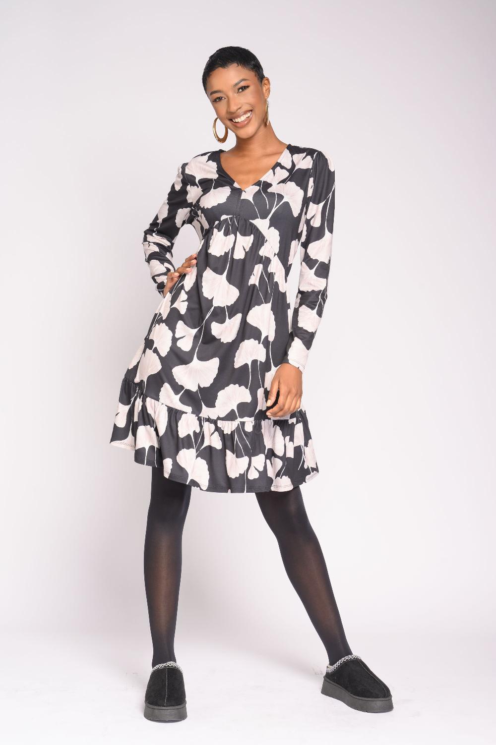 Contempo Ls Dress Knit Print