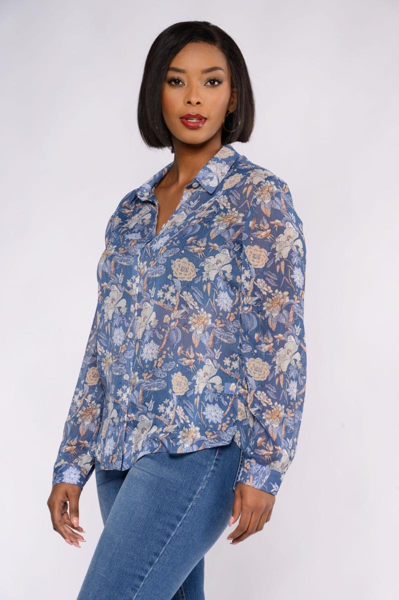 Contempo Lurex Print Shirt