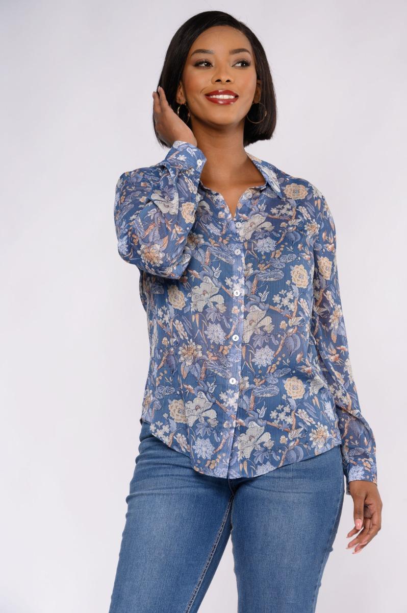 contempo Lurex Print Shirt