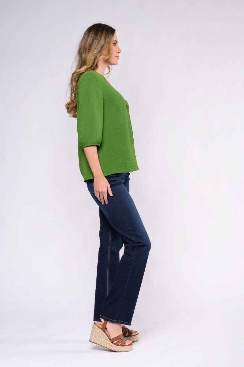 Contempo Plain Woven Pleat Top
