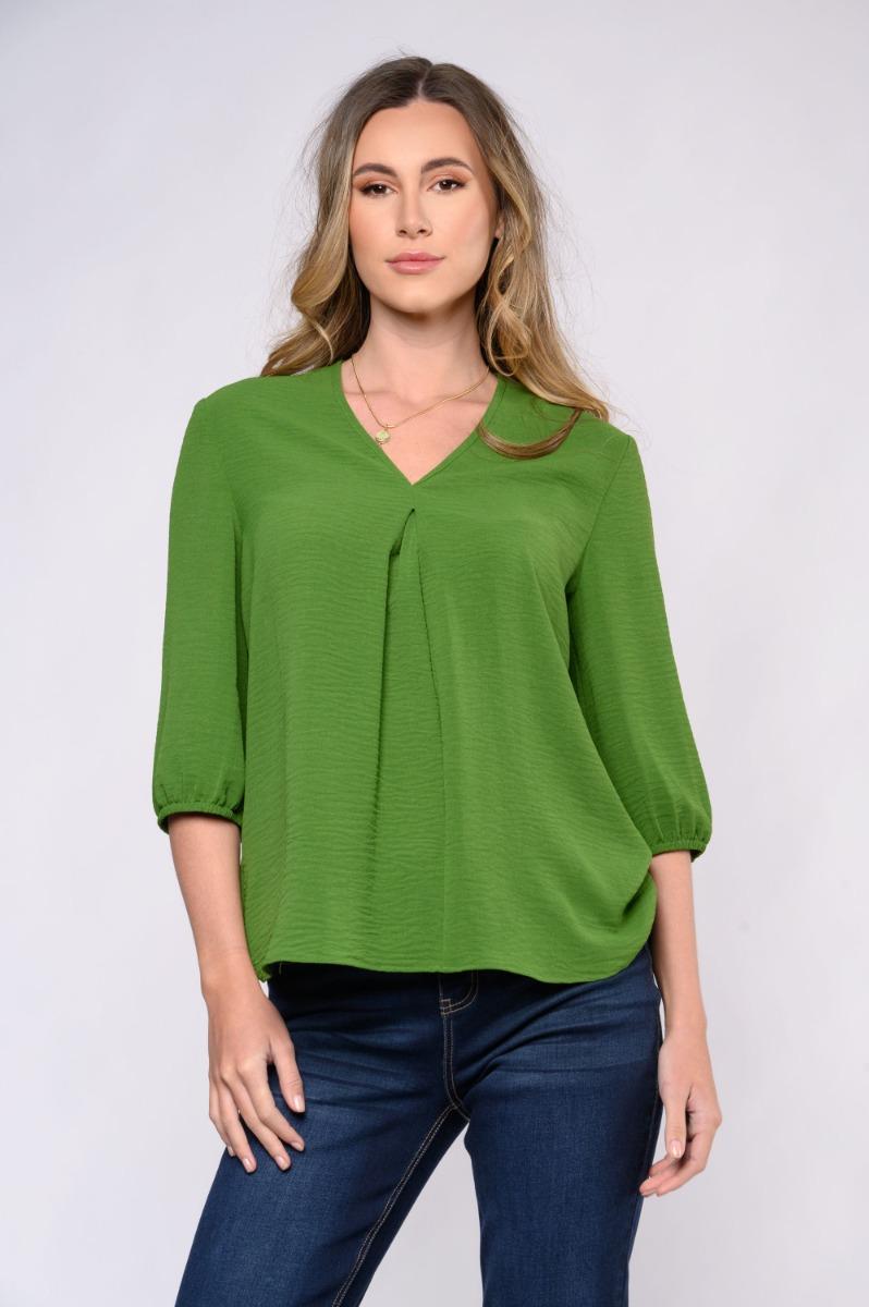 contempo Plain Woven Pleat Top