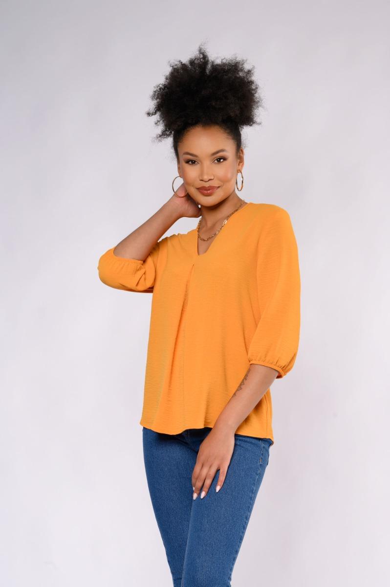 Contempo Plain Woven Pleat Top