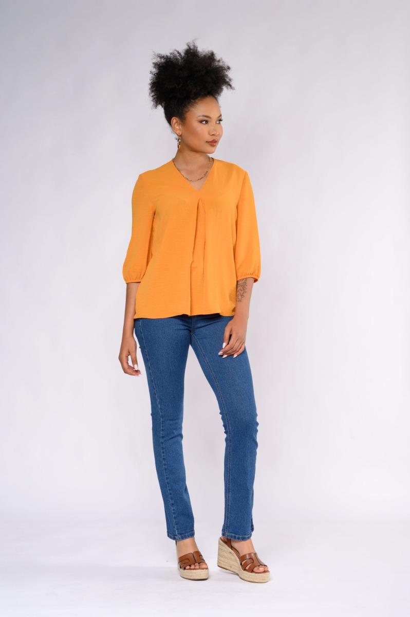 Contempo Plain Woven Pleat Top