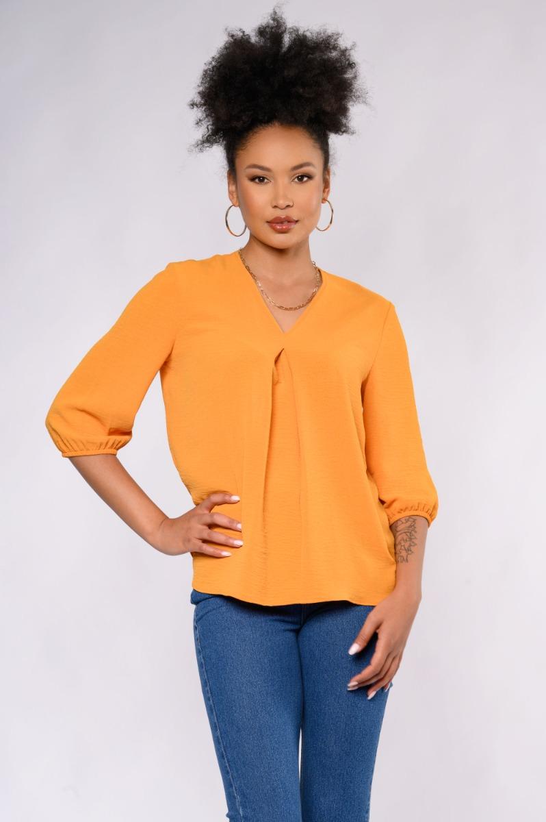 contempo Plain Woven Pleat Top