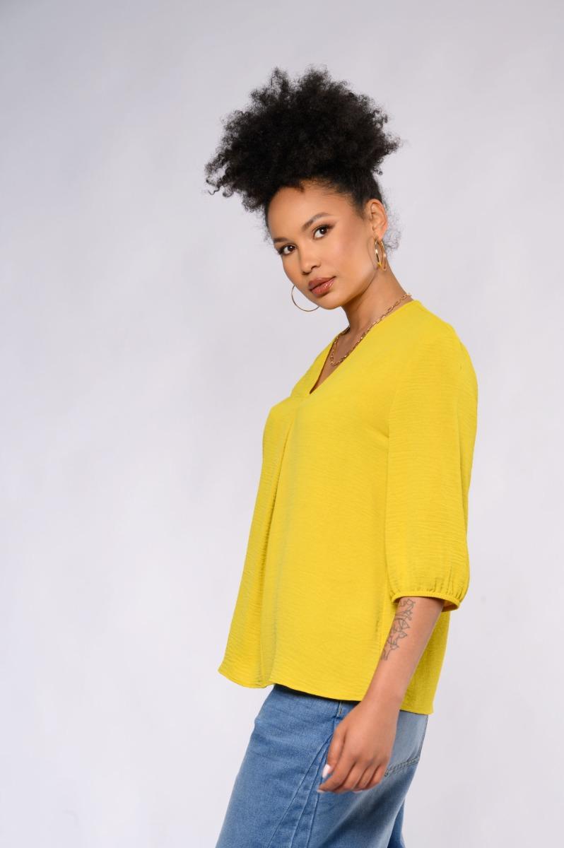 Contempo Plain Woven Pleat Top