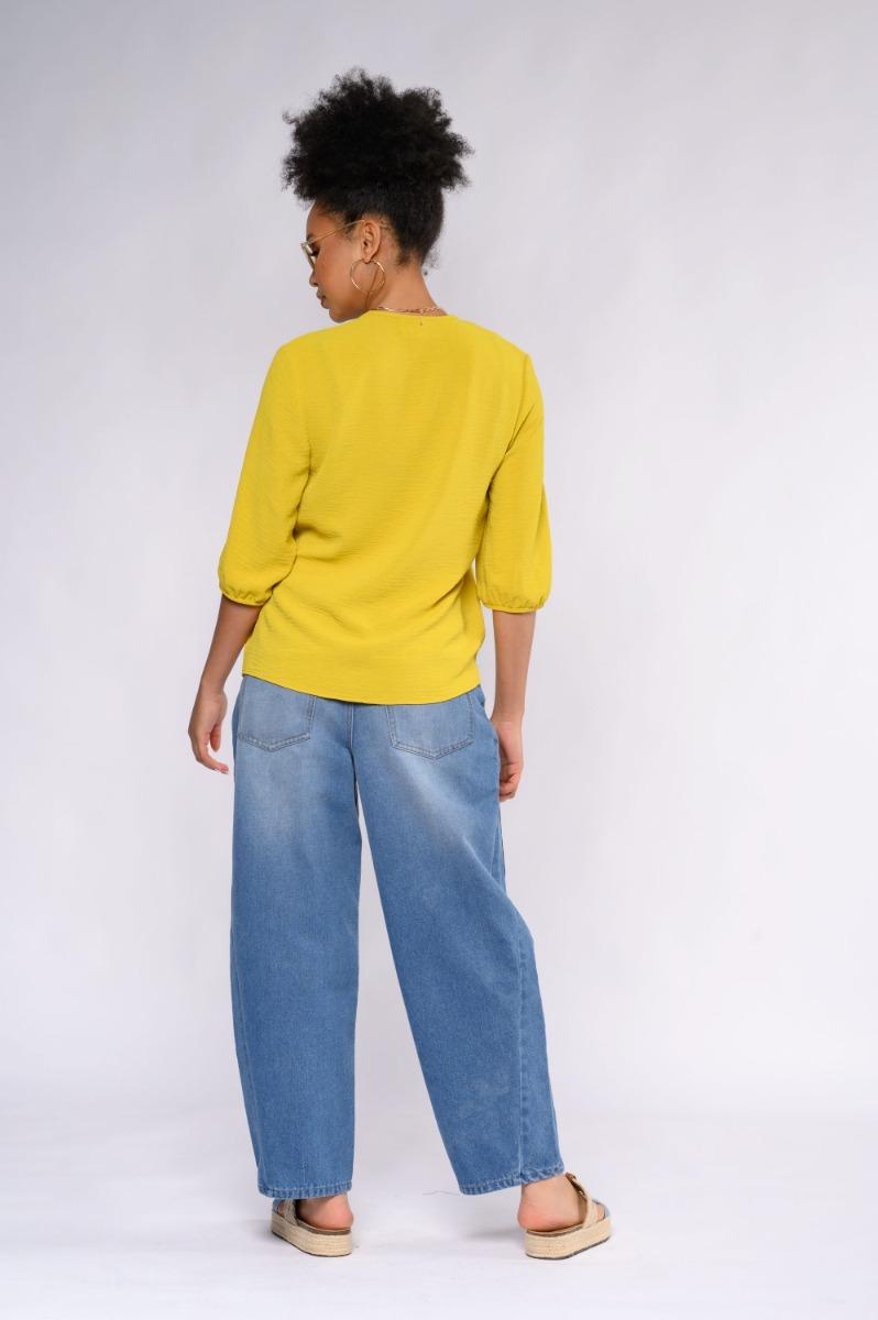 Contempo Plain Woven Pleat Top