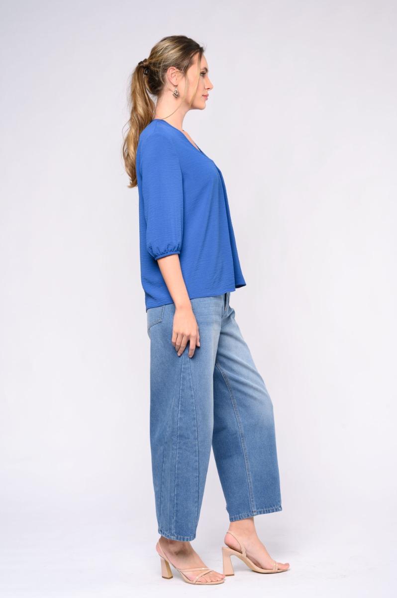 Contempo Plain Woven Pleat Top