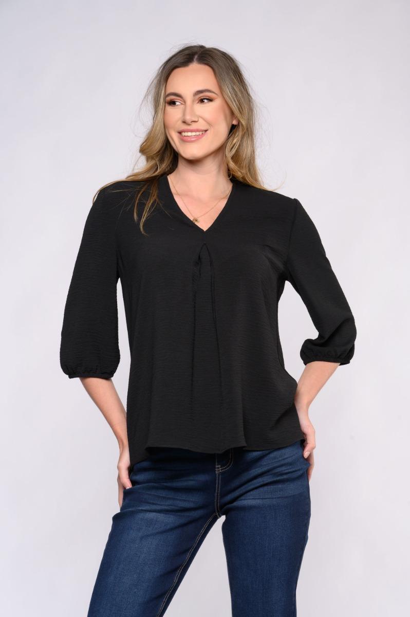 contempo Plain Woven Pleat Top