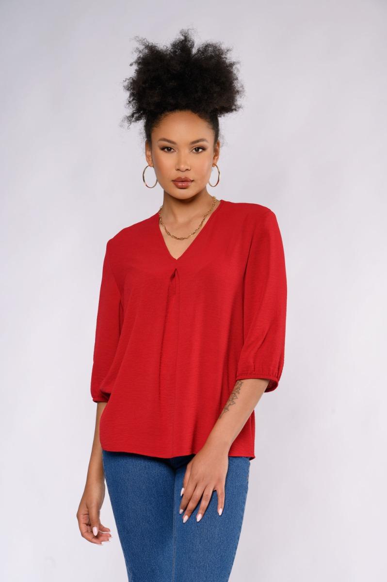 contempo Plain Woven Pleat Top