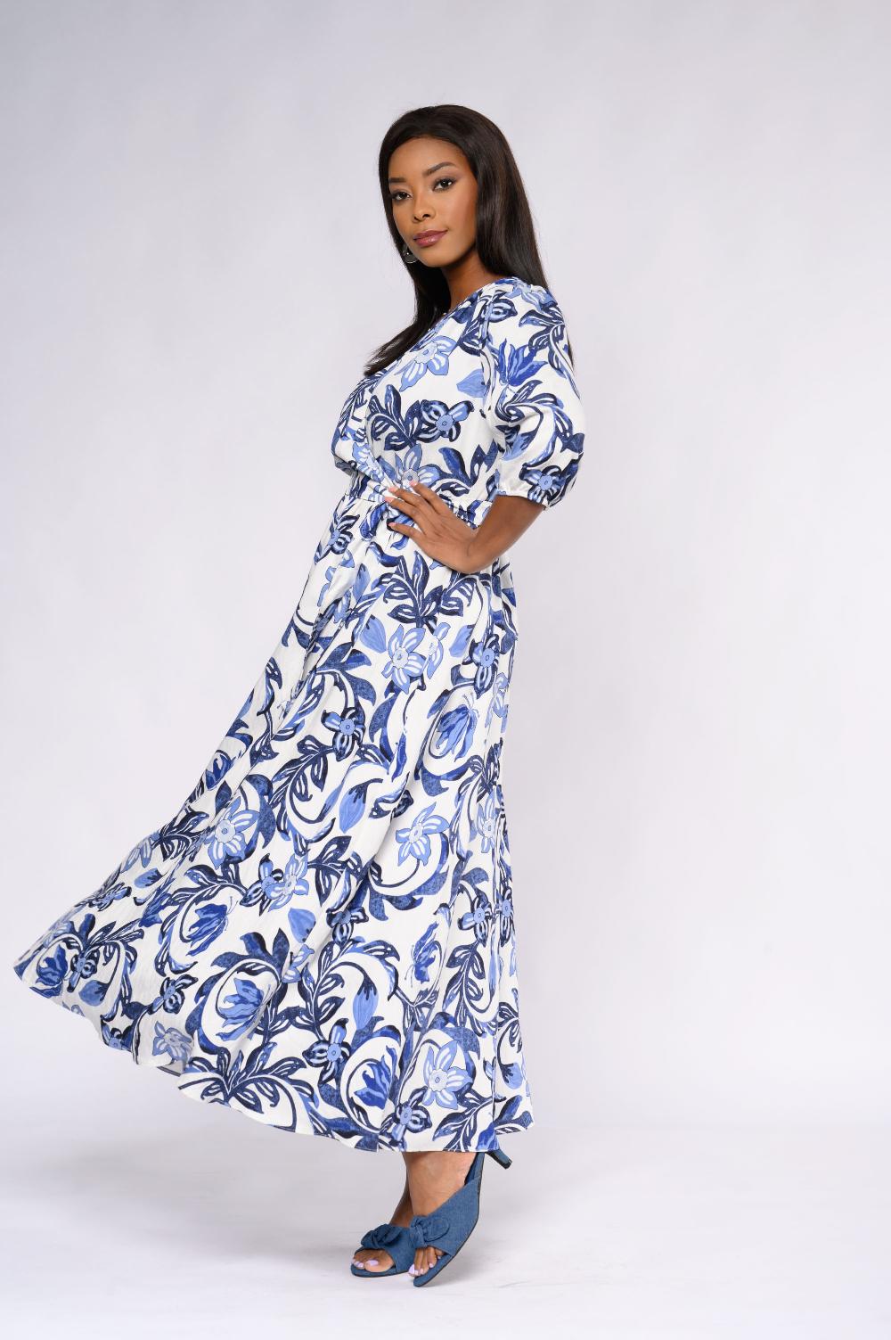Contempo Print Floral Maxi Dress