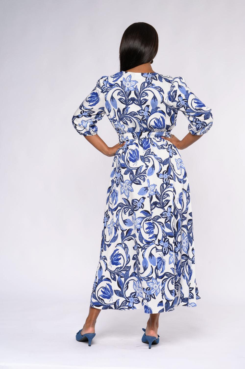 Contempo Print Floral Maxi Dress