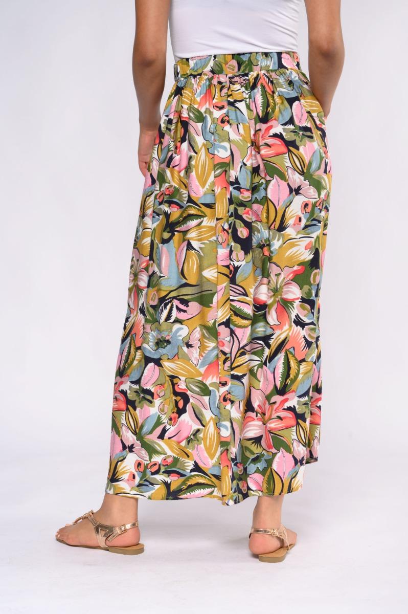 Contempo Print Floral Maxi Skirt