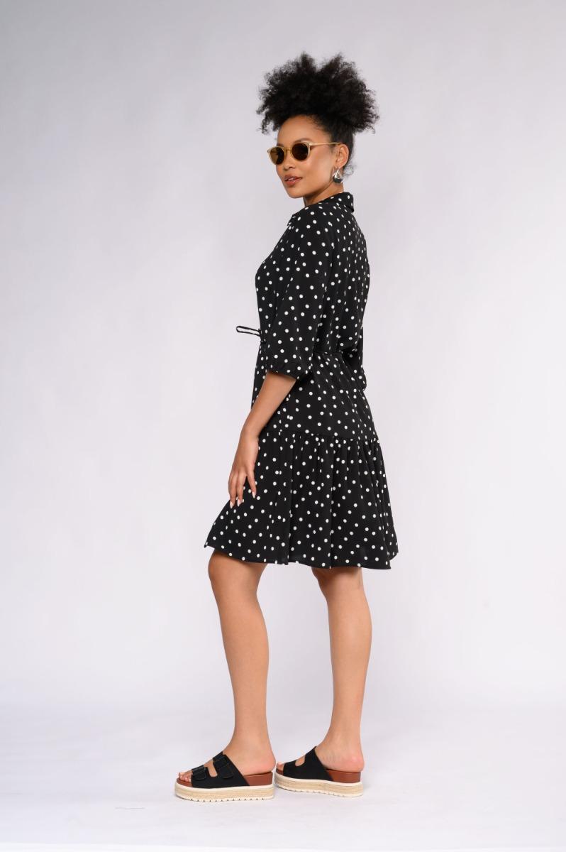 Contempo Print Frill Dress