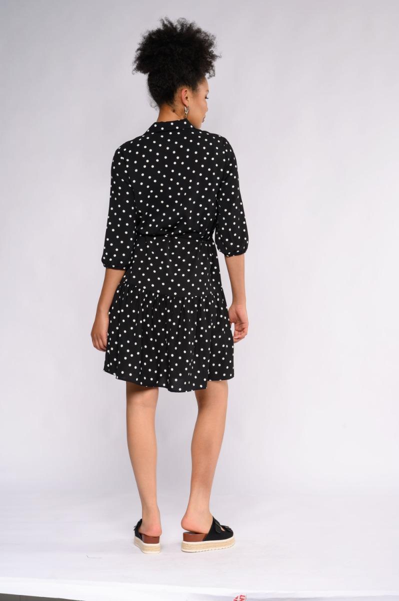 Contempo Print Frill Dress