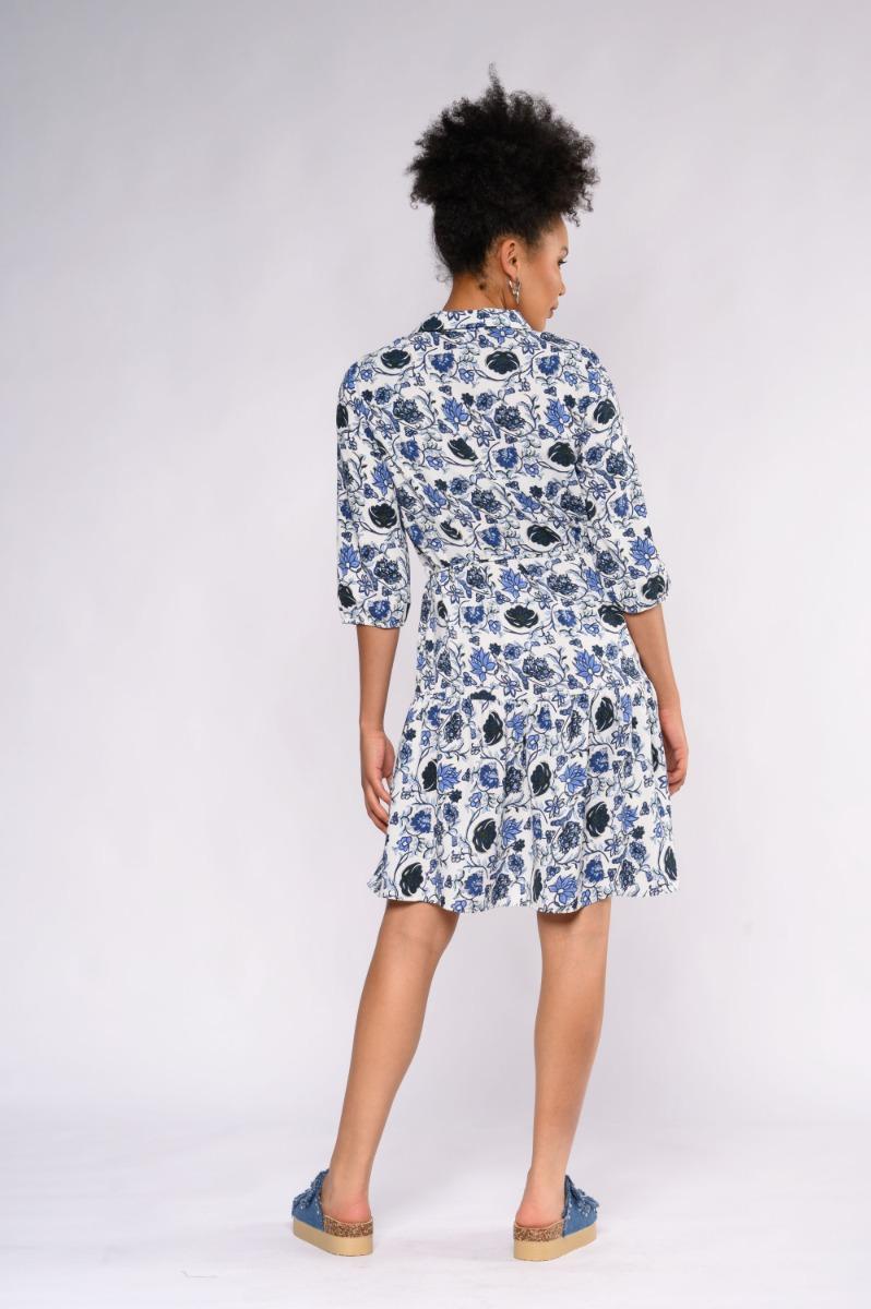 Contempo Print Frill Dress