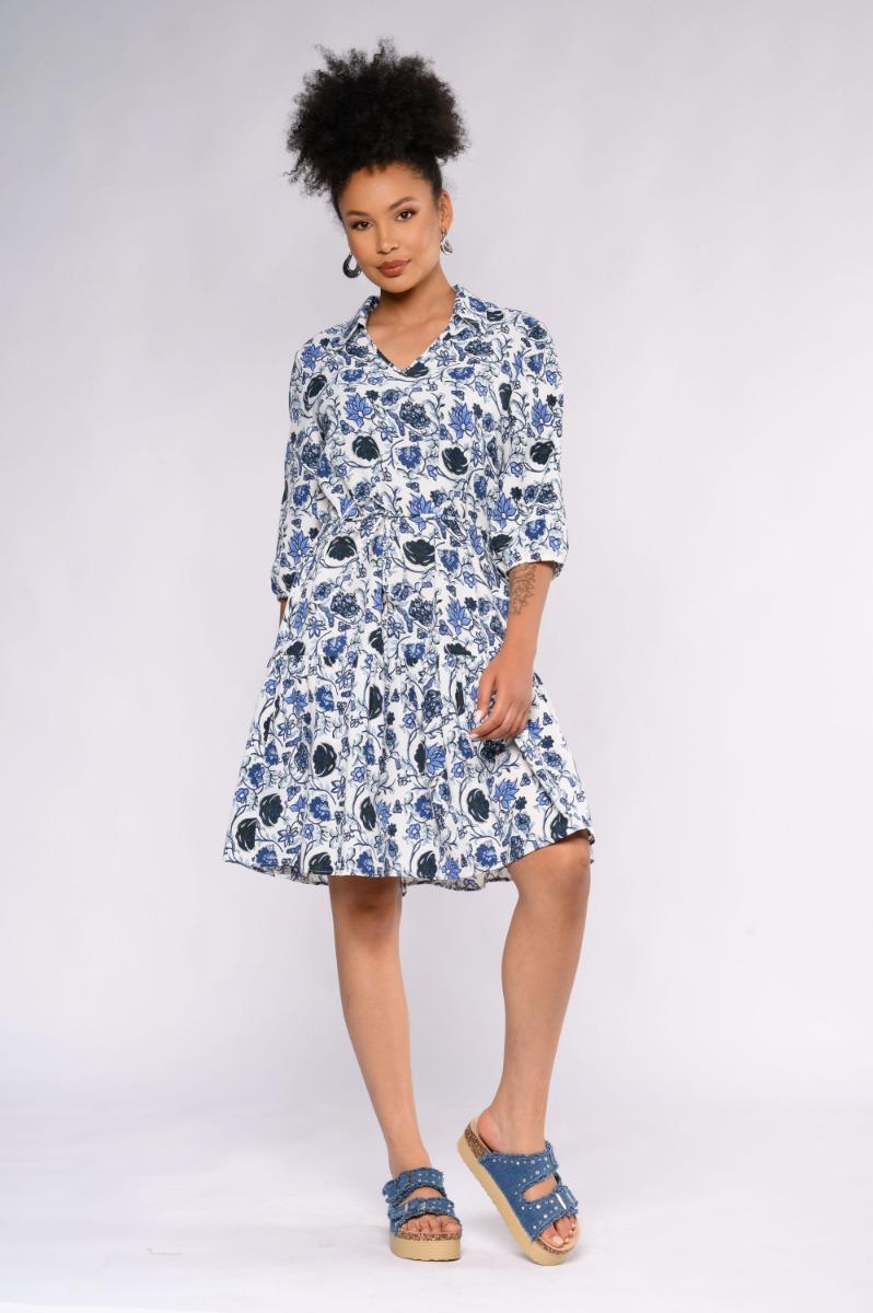 contempo Print Frill Dress