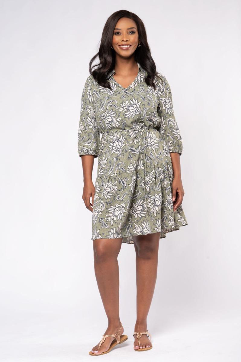 contempo Print Frill Dress