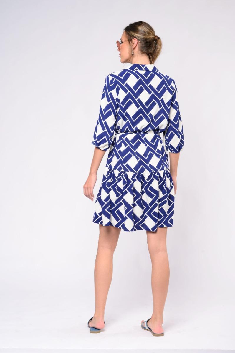 Contempo Print Frill Dress