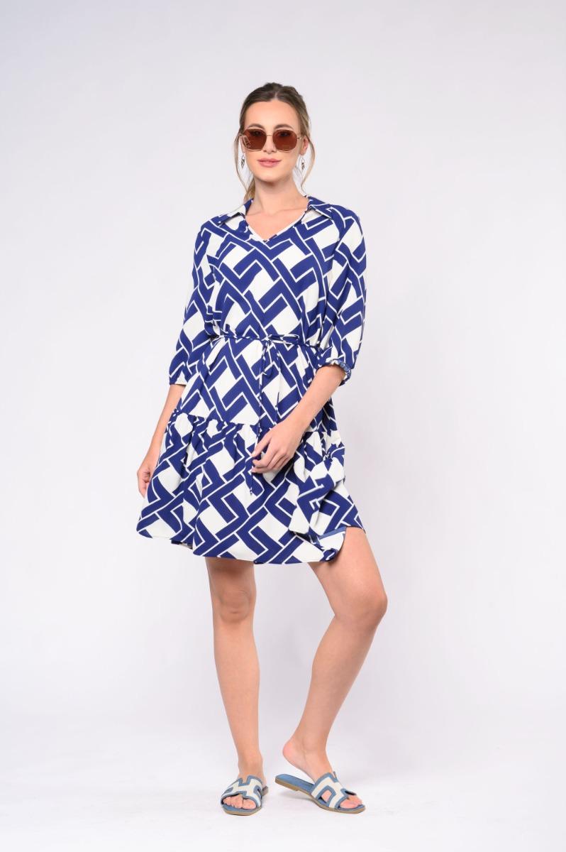 contempo Print Frill Dress