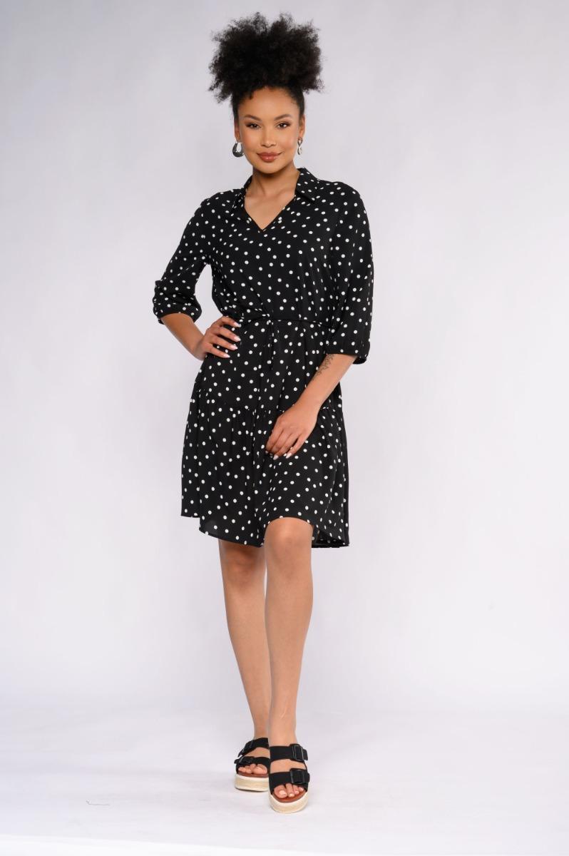 contempo Print Frill Dress