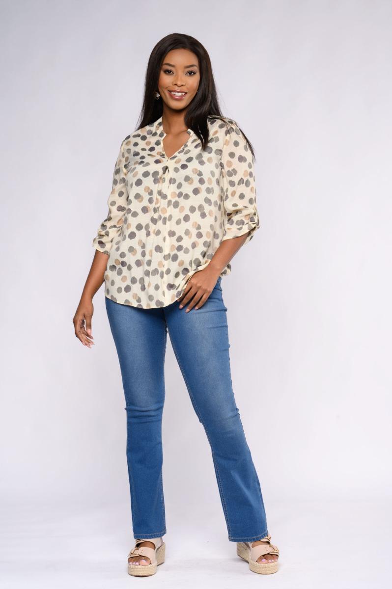 Contempo Print GV Woven Top
