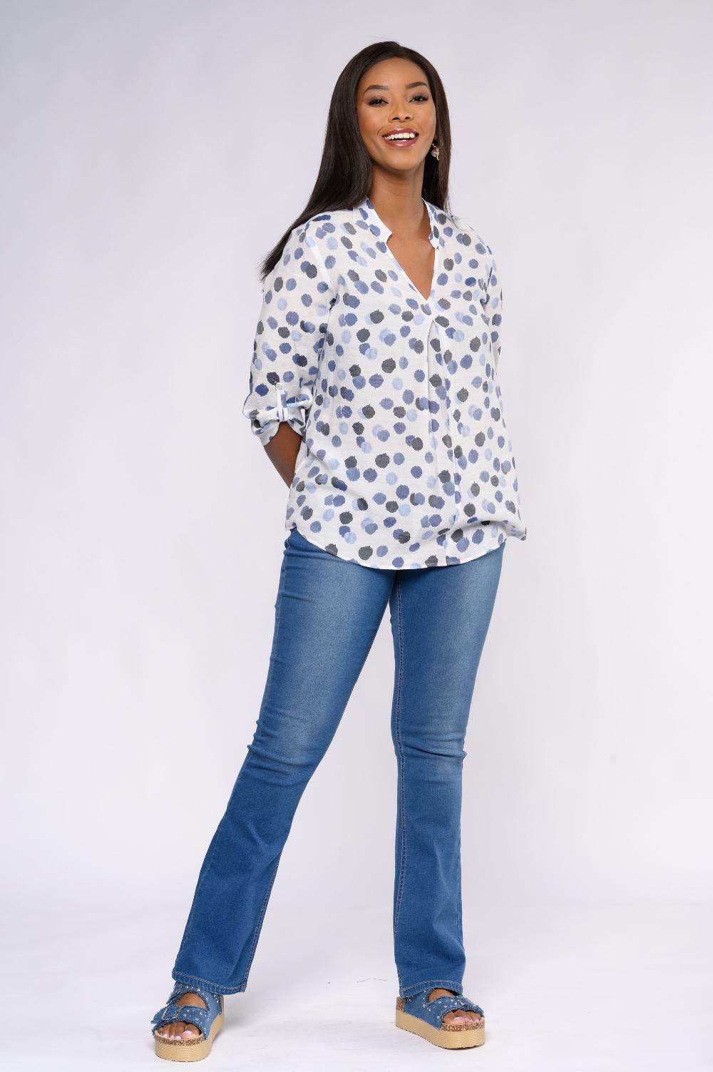 Contempo Print Gv Woven Top