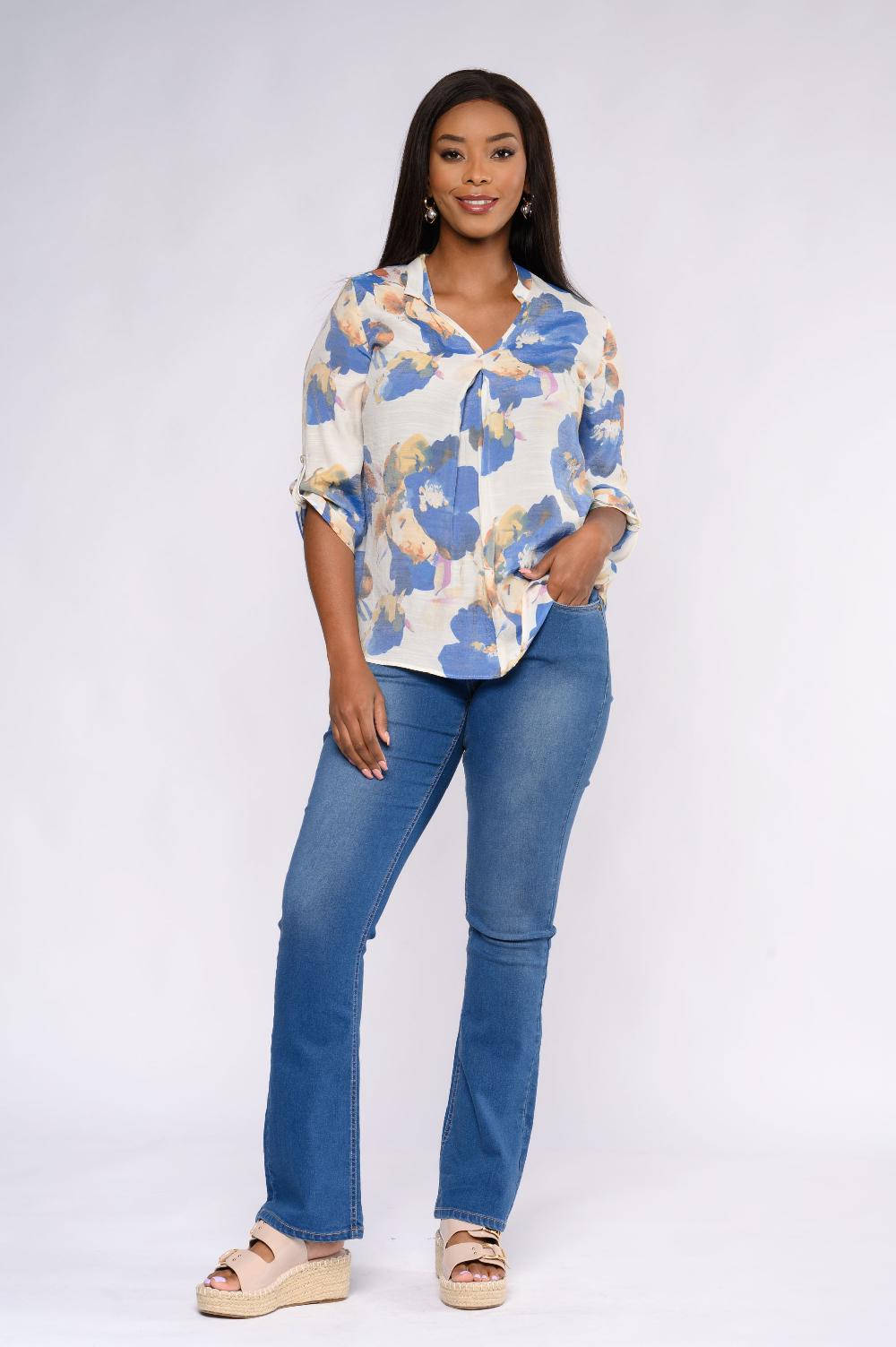 Contempo Print GV Woven Top