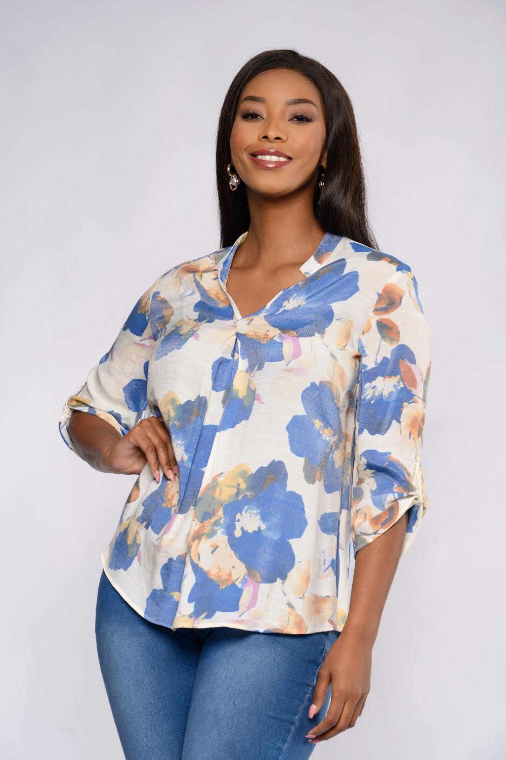 contempo Print GV Woven Top