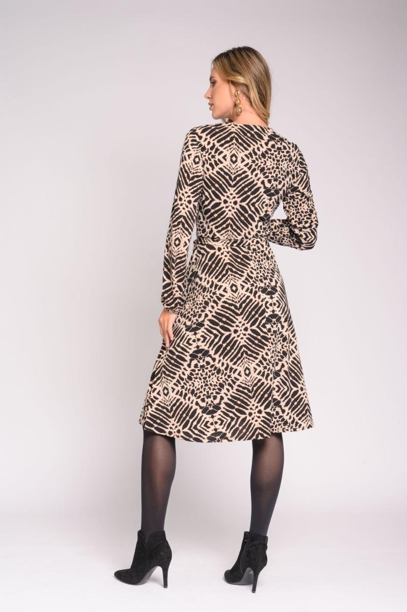 Contempo Print Knit Maxi Dress