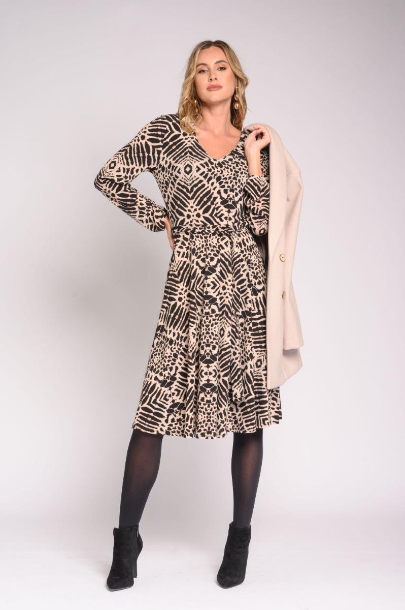 Contempo Print Knit Maxi Dress