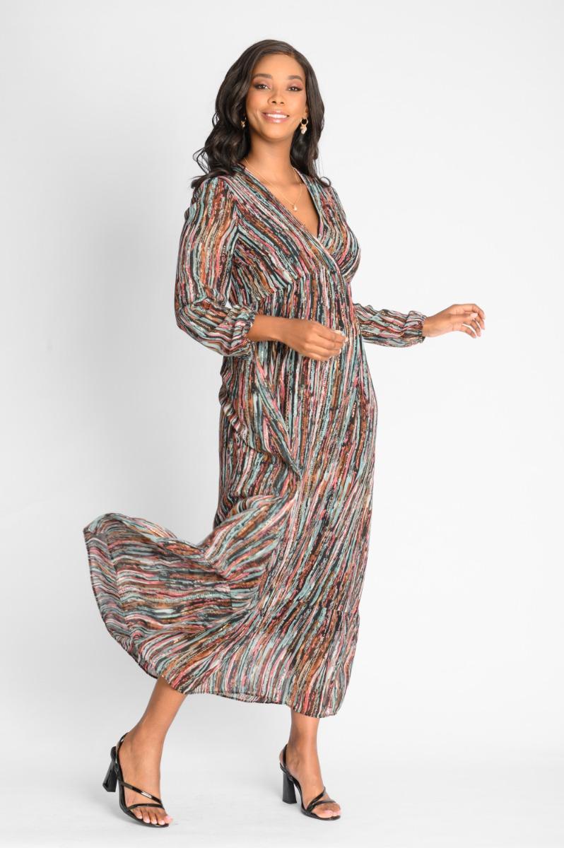 Contempo Print Maxi Dress