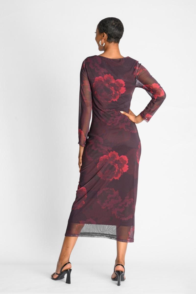 Contempo Print Mesh Dress