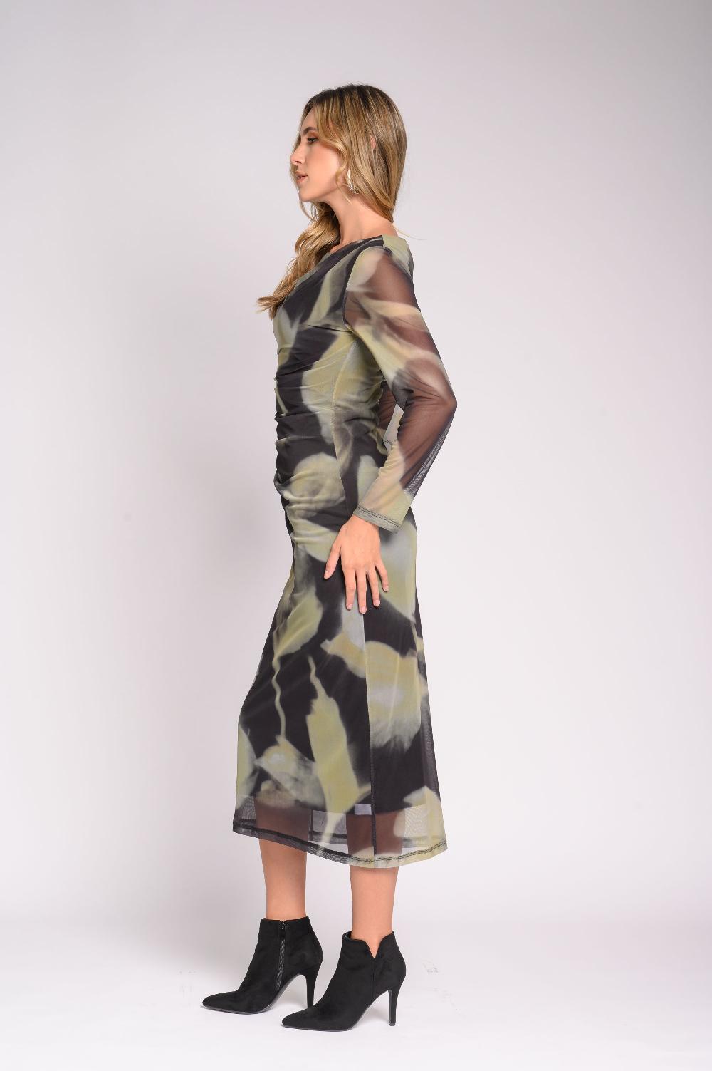 Contempo Print Mesh Dress