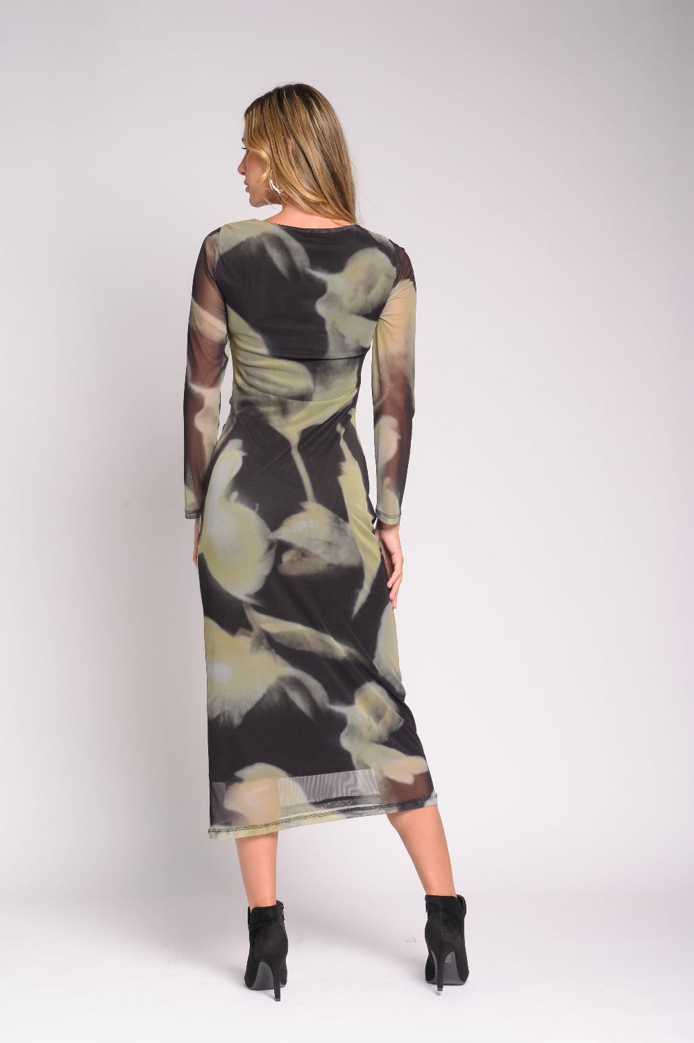 Contempo Print Mesh Dress