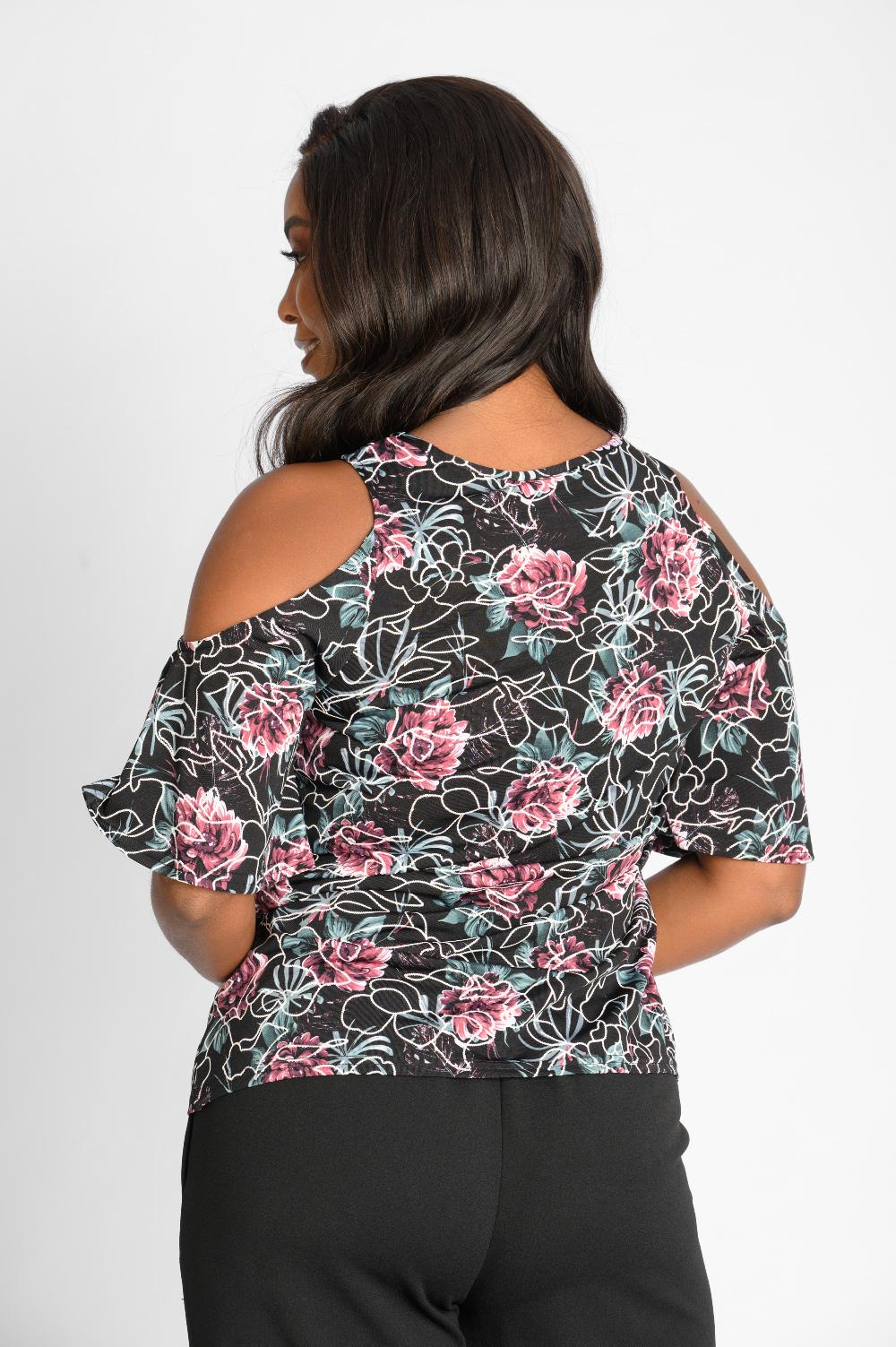 Contempo Print Paste Slinky Knit Top