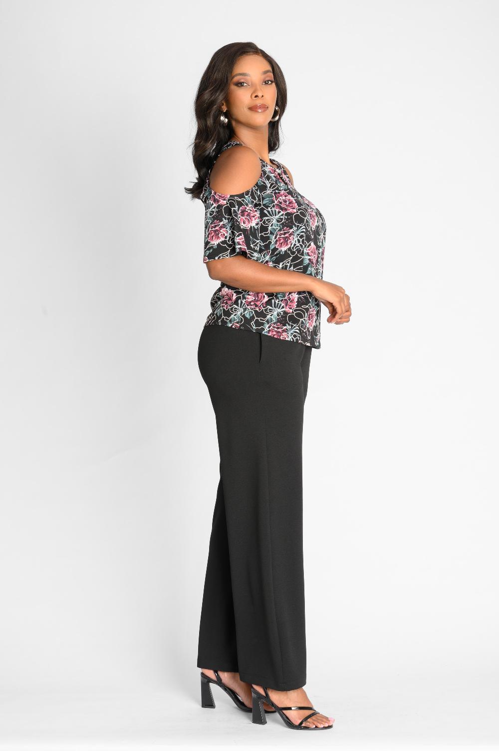 Contempo Print Paste Slinky Knit Top