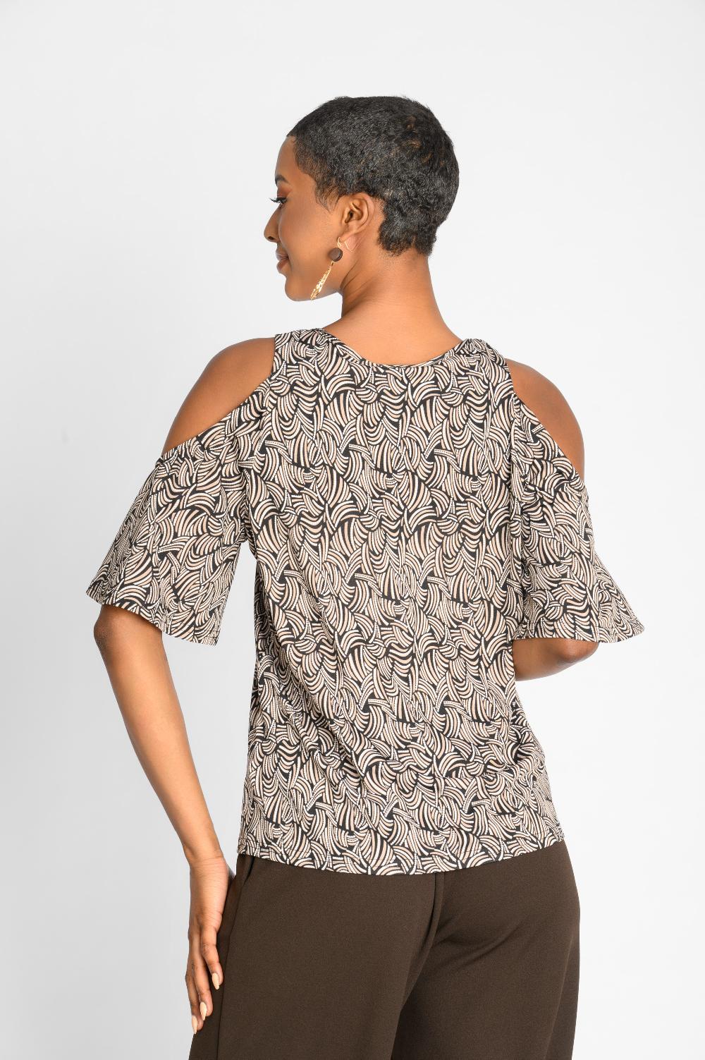 Contempo Print Paste Slinky Knit Top