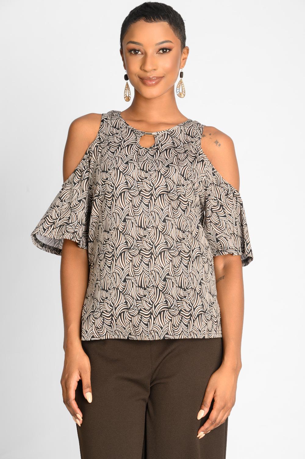 contempo Print Paste Slinky Knit Top