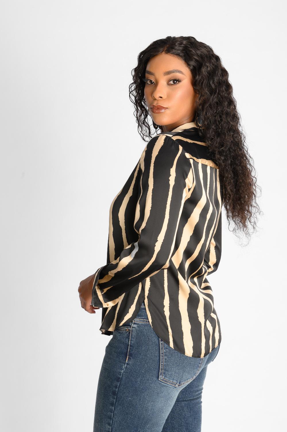 Contempo Print Satin Top