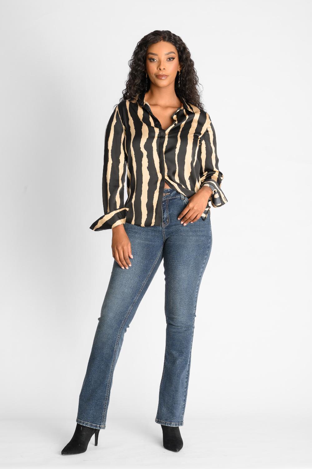 Contempo Print Satin Top