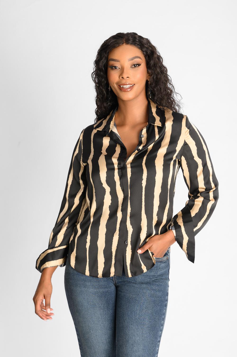 contempo Print Satin Top