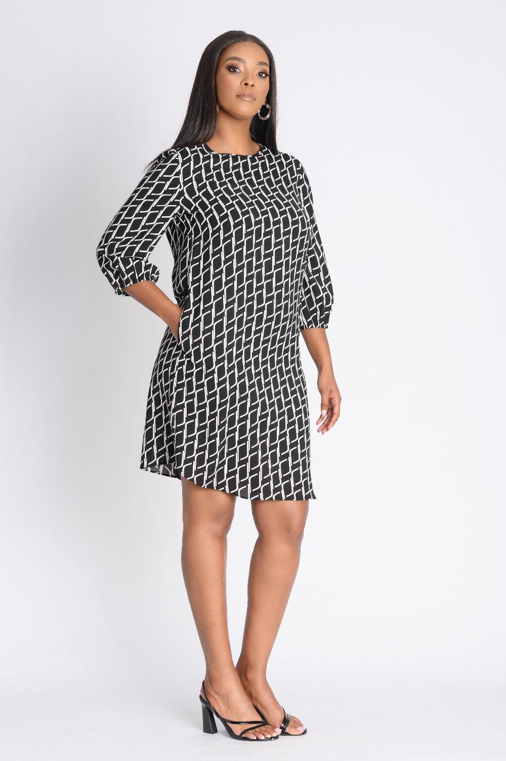 Contempo Print Short Dress